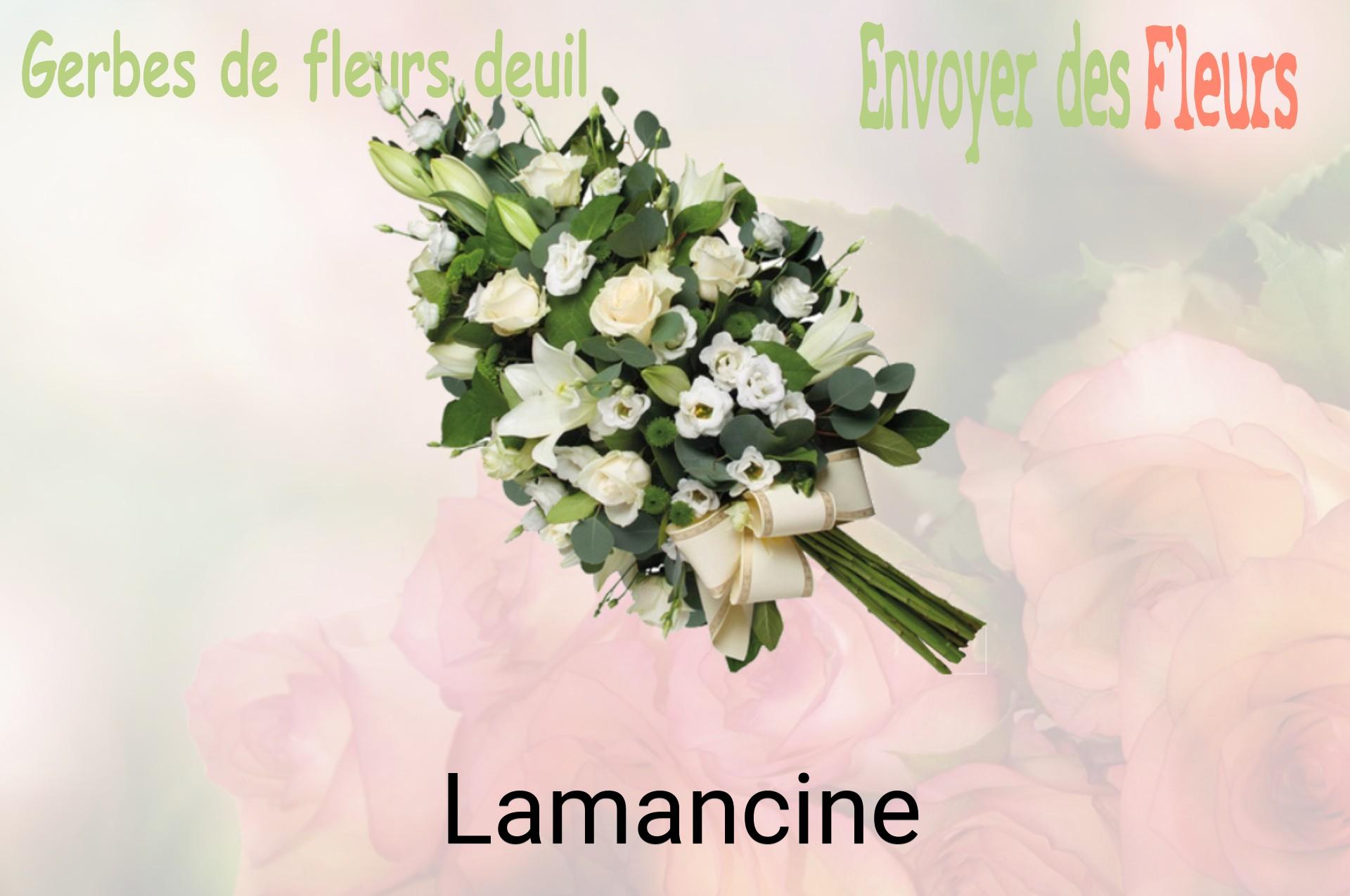 Gerbe de fleurs de deuil livrée à Lamancine